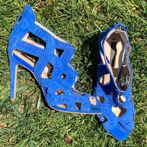 Blue Suede Zara Peep Toe Heels 💙